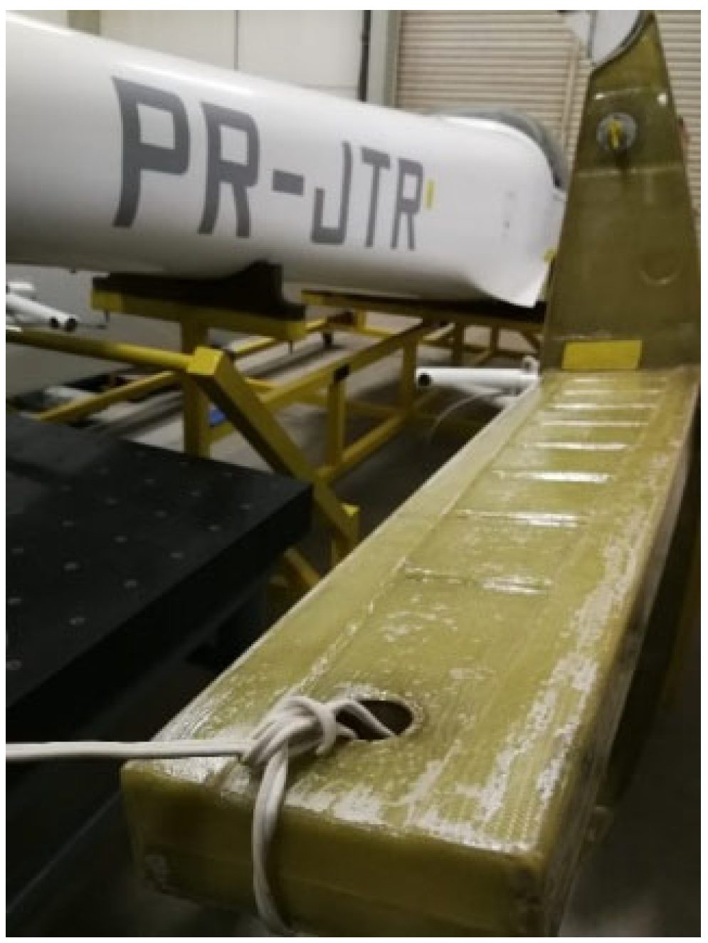 The AMT-600 GURI composite wing spar, shown removed from the wing.
